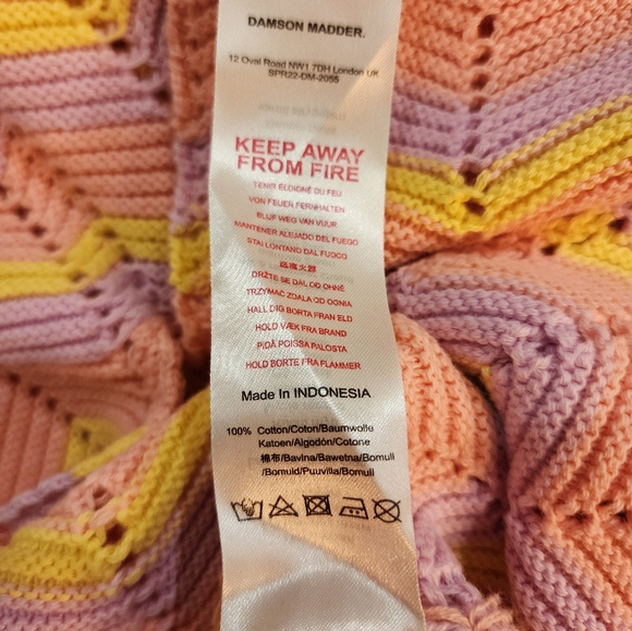 Damson Madder Button Front Crochet Shirt in Pink Zigzag Size 8 New With Tags - Picture 7 of 8